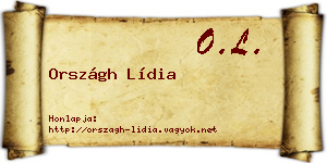 Országh Lídia névjegykártya